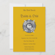 Invitation de mariage rétro vinyle 70s Boho