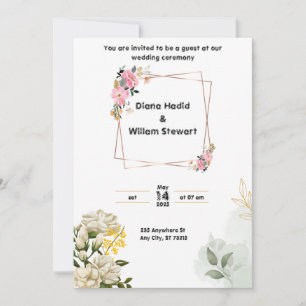 Invitation de mariage rose