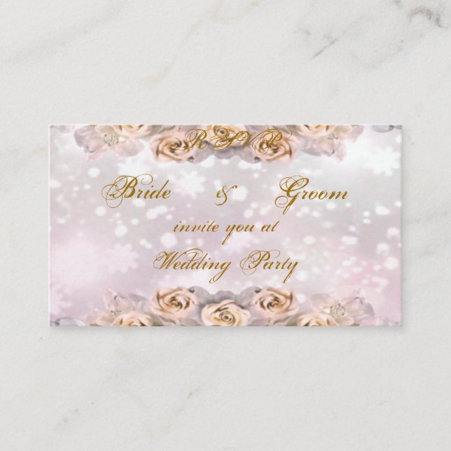 Invitation de mariage rose - (Devant)