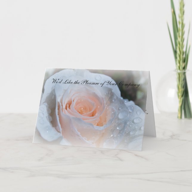 Invitation de mariage Rose Blanche (Devant)