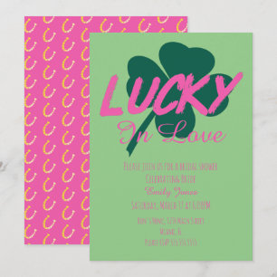Invitation de mariage rose chanceux de la Saint-Pa