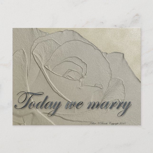 Invitation de mariage Rose en relief (Devant)