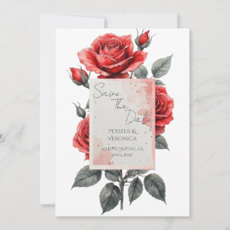 Invitation de mariage Rose Rouge