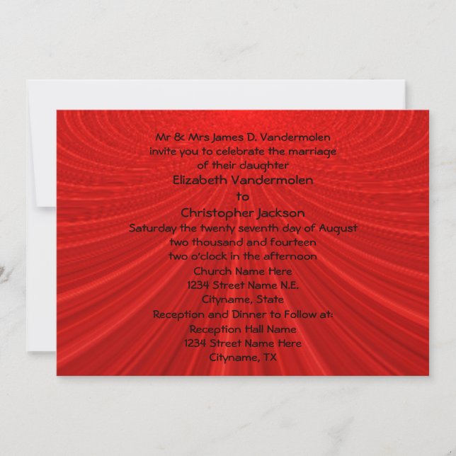 Invitation de mariage rouge Showstopper (Devant)