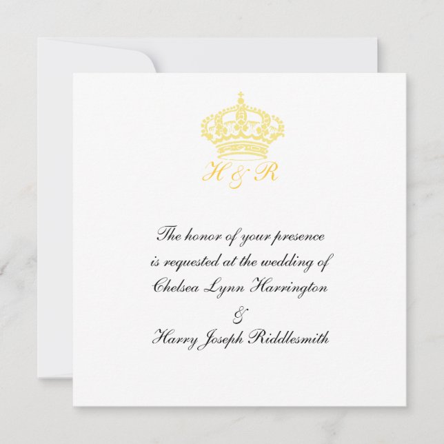 Invitation de mariage royal (Devant)