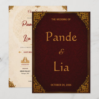 Invitation de mariage royal balinais
