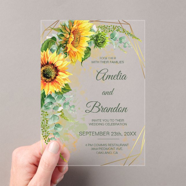 Invitation de mariage rustique en acrylique tourne (In situ (ordinateur de poche))