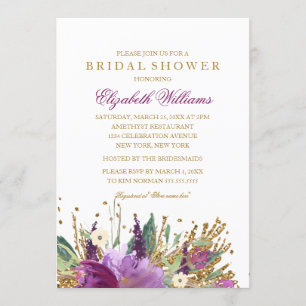 Invitation de mariage scintillante à paillettes fl