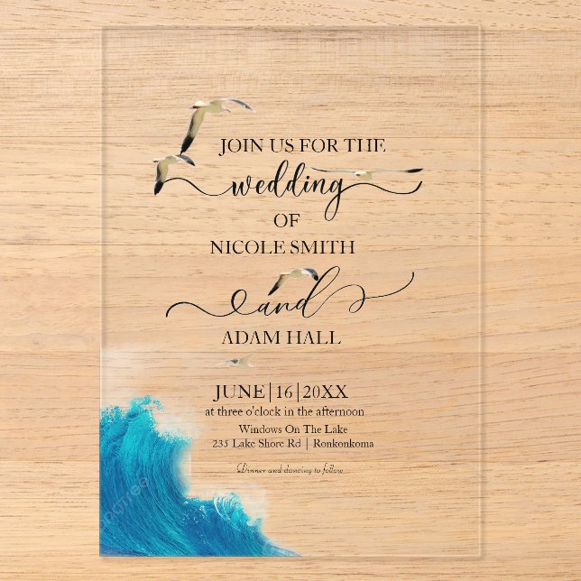 Invitation de mariage Sea Beach |Destination côtiè (Recto)