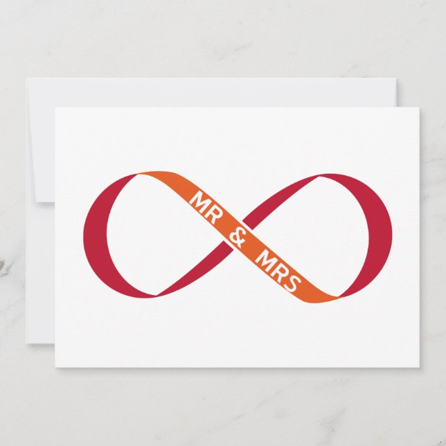 Invitation de mariage, signe infini avec Monsieur  (Devant)
