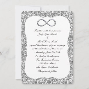 Invitation de mariage Silver Glitter Silver Infini