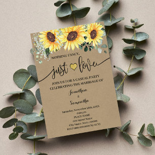 Invitation de mariage simple avec des tournesols,