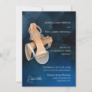 Invitation de mariage Simple Chaussures Bleues