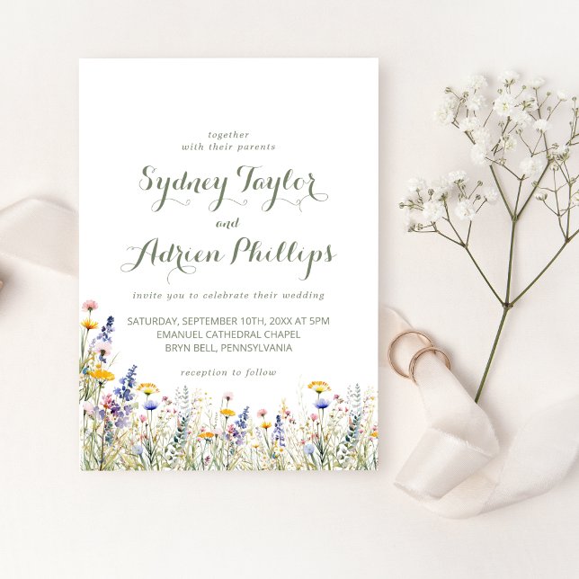 Invitation de mariage simple et décontractée avec  (Créateur téléchargé)