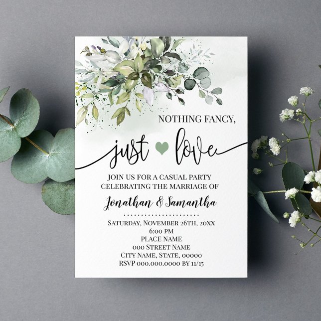Invitation de mariage simple et verdoyante (Créateur téléchargé)
