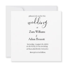 Invitation de mariage simple noir et blanc
