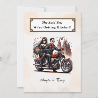Invitation de mariage simple pour motard
