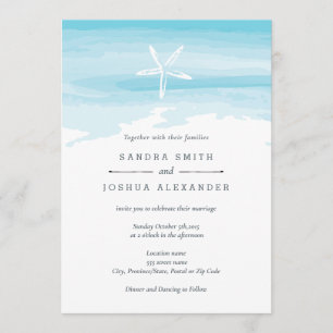 Invitation de mariage Starfish Beach