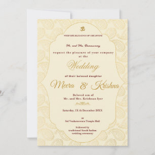 Invitation de mariage sud-indienne