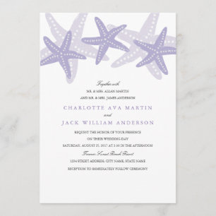 Invitation de mariage sur la plage à l'étoile de m