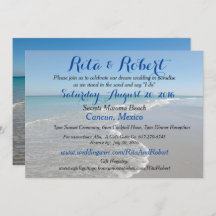Invitation de mariage sur la plage - Art Ocean II 