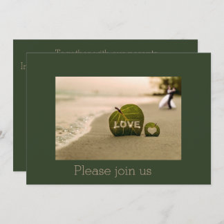 Invitation de mariage sur la plage avec amour