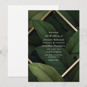 Invitation de mariage sur la plage avec verdure tr