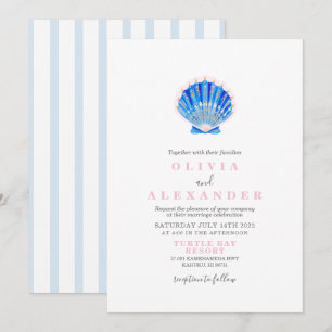 Invitation de mariage sur la plage de coquillages