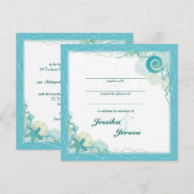 Invitation de mariage sur le thème de l'océan