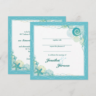 Invitation de mariage sur le thème de l'océan