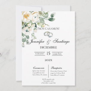 Invitation de mariage thème greenery 