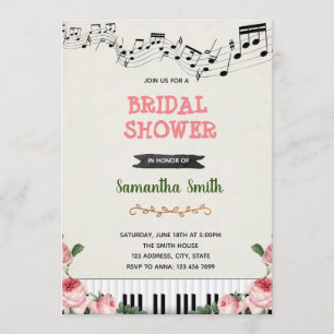 Invitation de mariage thème note de musique