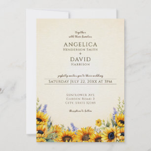 Invitation de mariage tournesol aquarelle