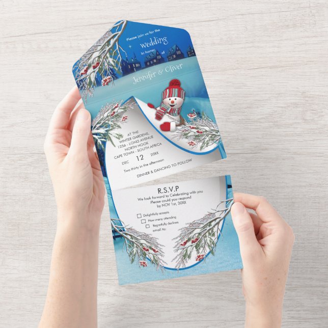 Invitation de mariage tout compris Fantaisie hiver (Déchirure)