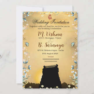 Invitation de mariage traditionnelle tamoule indie