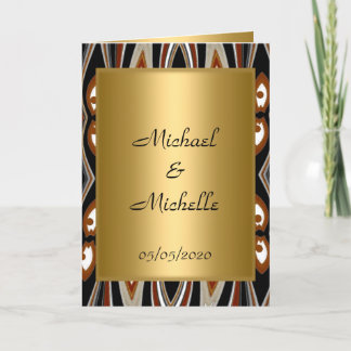 Invitation de mariage tribal or