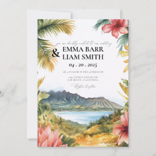 Invitation de mariage tropical de plage Kauai HAWA