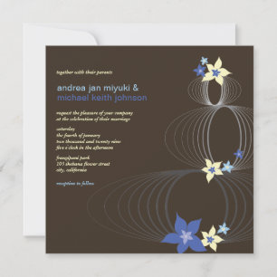 Invitation de mariage tropical frangipanier bleu I