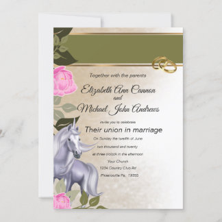 Invitation de mariage Unicorn