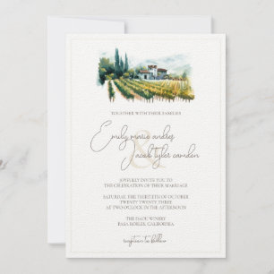 Invitation de mariage - Vignoble en Aquarelle