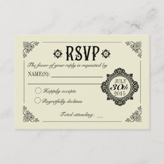 Invitation de mariage vintage et élégante RSVP