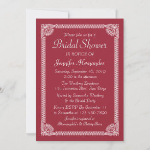 Invitation de mariage vintage rouge burgundy