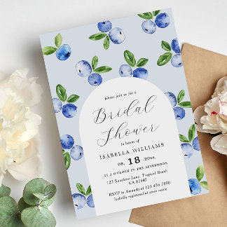 Invitation de mariage Watercolor Blueberries