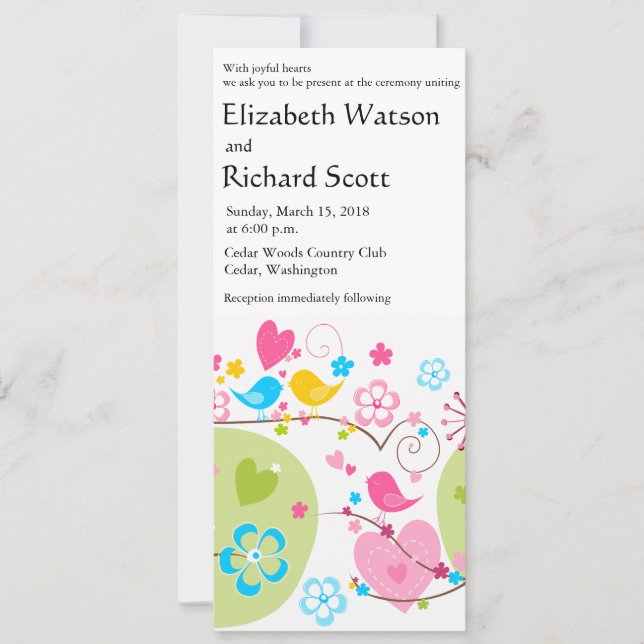 Invitation de mariage Whimsical Garden (Devant)