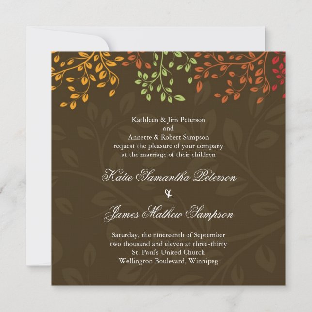 Invitation de Mariages de automne fantasques (Devant)