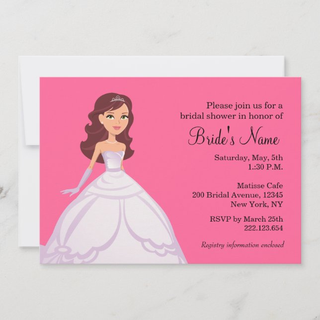 Invitation de mariée à la douche nuptiale (Devant)