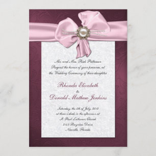 Invitation de Maroon Mariage damassé