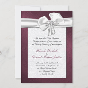 Invitation de Maroon Mariage damassé