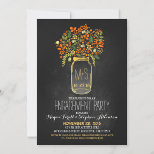 invitation de mason jar chalkboard