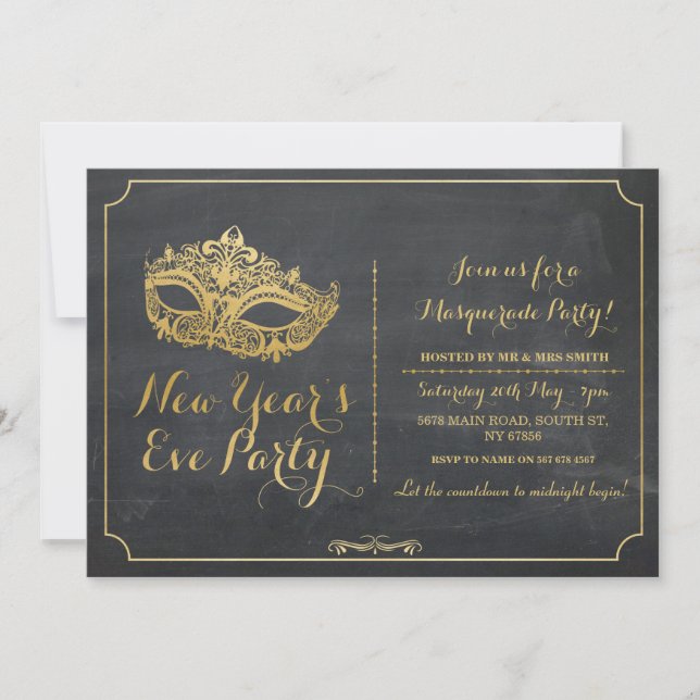 Invitation de masque de partie d'Ève d'années de (Devant)